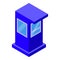 Paid parking control icon, isometric style