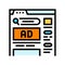 paid search advertising color icon vector illustration