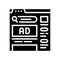 paid search advertising glyph icon vector illustration