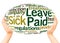 Paid Sick Leave word cloud hand sphere concept