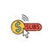 Paid subscription color line icon. Pictogram for web page, mobile app