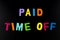 Paid time off wage vacation holiday personal work leave policy