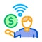 Paid wifi services icon vector outline illustration