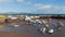 Paignton harbour Devon England with view towards tourist destinations of Torquay