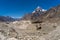 Paiju peak behind baltoro glacier with river curve, K2 trek, Pakistan