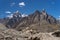 Paiju peak and Uli Biafo peak behind Baltoro glacier, K2 trek, S