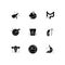 Pain in belly black glyph icons set on white space