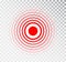 Pain circle red icon for medical painkiller drug medicine. Vector red circles target spot symbol for pill medication