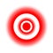 Pain circle red icon for medical painkiller drug medicine. Vector red circles target spot symbol for pill medication