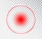 Pain circle red icon for medical painkiller drug medicine. Vector red circles target spot symbol for pill medication