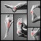 Pain in the foot. Massage of female feet. Sore on woman legs. Pain in the human body on a gray background. Collage of body parts o