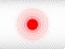 Pain red circle on transparent background. Aching place template. Medicine design element for advertisement or