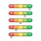 Pain scale, feedback rating customer experience concept, vector buttons in different colors, level indicator