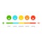 Pain scale. Painful level indicator with color face emotion icons