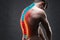 Pain in the spine, a man with backache, injury in the human back, chiropractic treatments concept