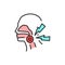 Pain throat line color icon. Sign for web page, mobile app