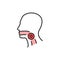 Pain throat line color icon. Sign for web page, mobile app