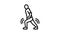 pain when walking flat feet line icon animation