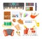 Paint arts tool kit, design artists supplies and classical musical instruments