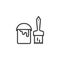 Paint Brush and Bucket line icon