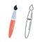 Paint brush icon. Drawing concept minimalistic outline and color
