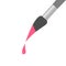 Paint brush icon with pink color drop. Flat design. Isolated. White background.