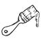 Paint brush icon. Vector illustration brush with paint. Hand drawn brush for painting walls