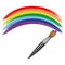 Paint brush rainbow background.