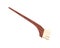 Paint brush with wide bristle and curved handle. Wash paintbrush for drawing, painting. Art tool, accessory. Flat vector