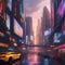 Paint a bustling cyber city where holographic billboards and flying cars create a vibrant scene2