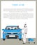 Paint Car Poster and Text Vector Illustration