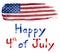 Paint in the colors of the American Flag with Happy 4th of July text