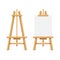 Paint desk icon in flat style. Easel vector illustration on isolated background. Painting panel sign business concept