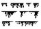 Paint dripping set. Black dripping liquid for glasses.Paint flows abstract. Current paint, stains. Current drops falling. Current