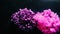 Paint drop ink water purple pink cloud particles