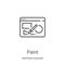 paint icon vector from interface browser collection. Thin line paint outline icon vector illustration. Linear symbol for use on