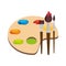 paint pallette school supply isolated icon