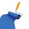 Paint roller with blue trace illustration