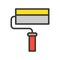 Paint roller, Filled outline icon, carpenter and handyman tool and equipment set