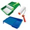 Paint roller and paint tray. Paint roller for interior painting works.