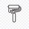 Paint roller vector linear icon isolated on transparent background, Paint roller transparency concept can be used for web and mobi