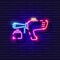 Paint sprayer neon icon. Vector illustration for design. Repair tool glowing sign. Construction tools concept