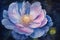 Paint a stunning watercolor picture of a peony flower with a heart that resembles the sea