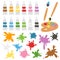 Paint Tubes and Paint Splatters Vector Set