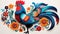 Paint a vivid picture of the indian rooster