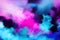 paint water color mystery blue pink contrast vapor floating splash cloud