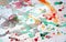 Paint watercolor deacaying abstract colorful background, abstract colorful texture