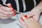 Paint your nails in a beauty salon body care