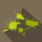 Paintball green blots flat icon