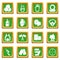 Paintball icons set green square vector